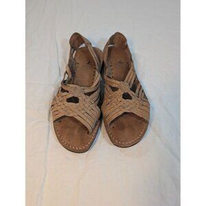 Huarache handmade leather sandals women's size 7 tan leather minimal sole